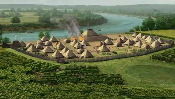 Artist's reconstruction of the Annis site.