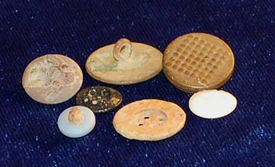 ​Buttons from the Refugee Encampment. The presence of military buttons suggested that refugees did laundry for soldiers.
