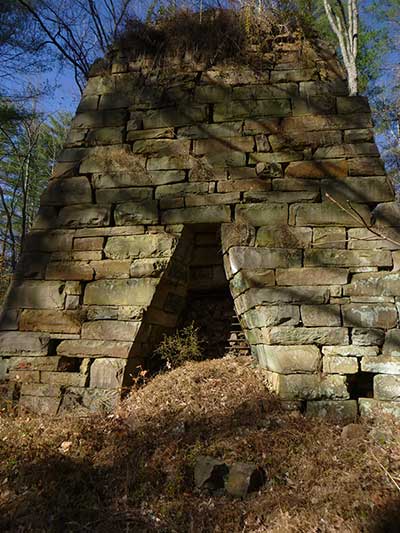 A close-up view of the Clear Creek Iron Furnace (Clear Creek Recreation Area, Daniel Boone National Forest).