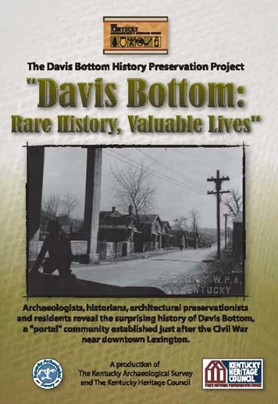 DVD cover for "Davis Bottom: Rare History, Valuable Lives" documentary.