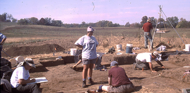 Archaeologist investigate the Evans site