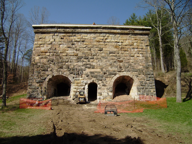 Front of the Fitchburg Furnace showing firing chambers