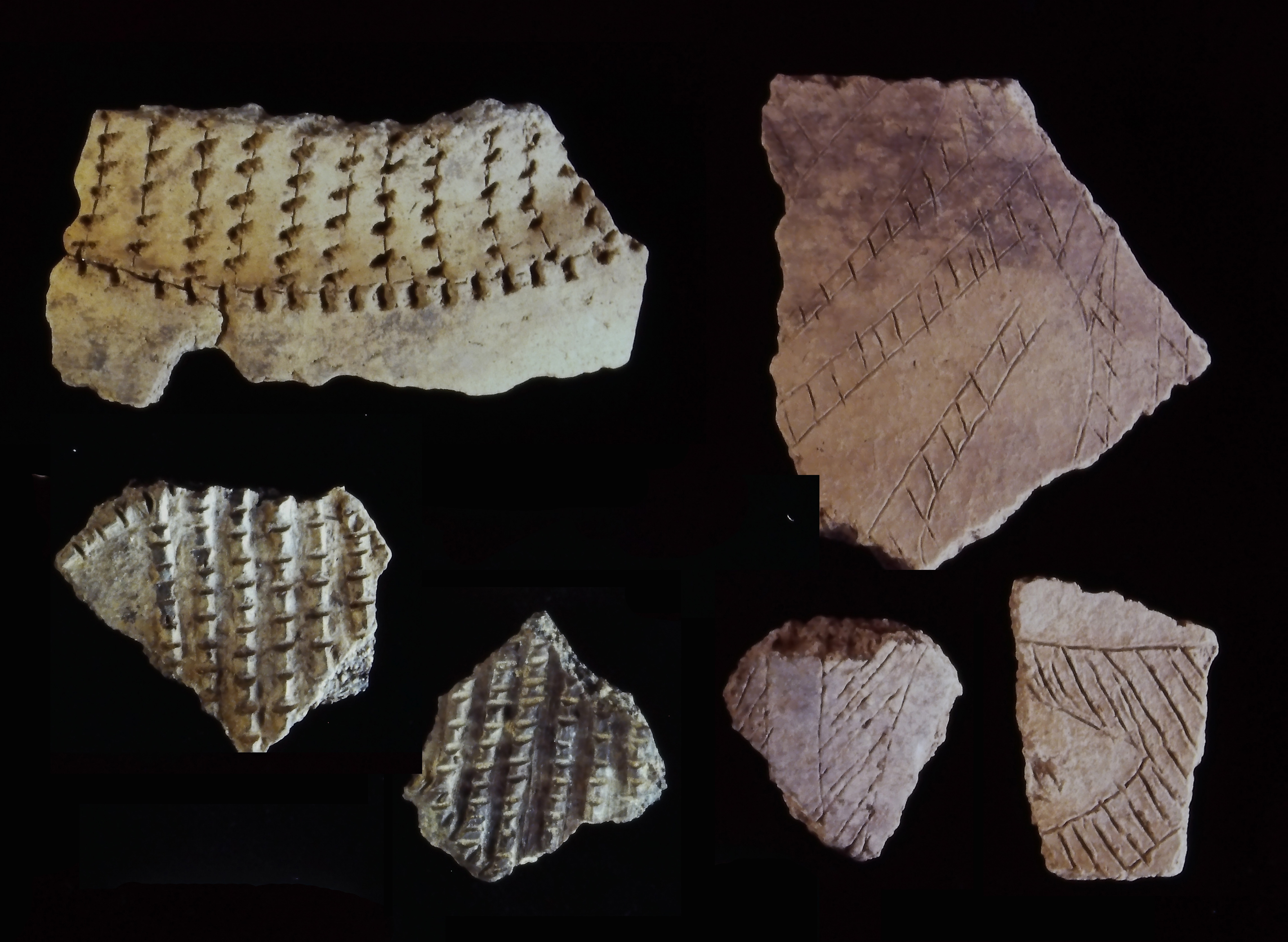 Decorated Yankeetown ceramics.