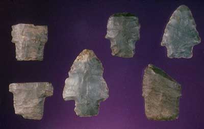 Late Archaic spear points recovered from the Hedden site.
