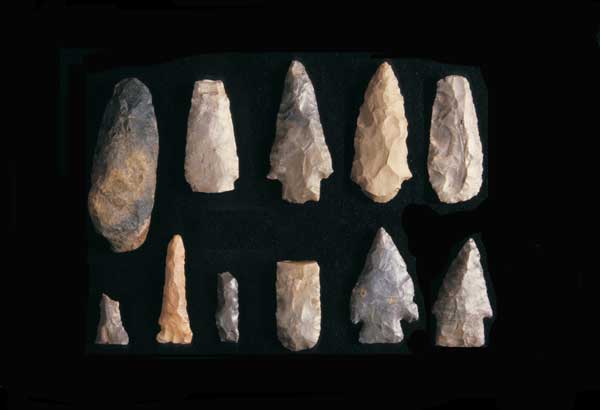 Chipped stone tools recovered from Highland Creek site