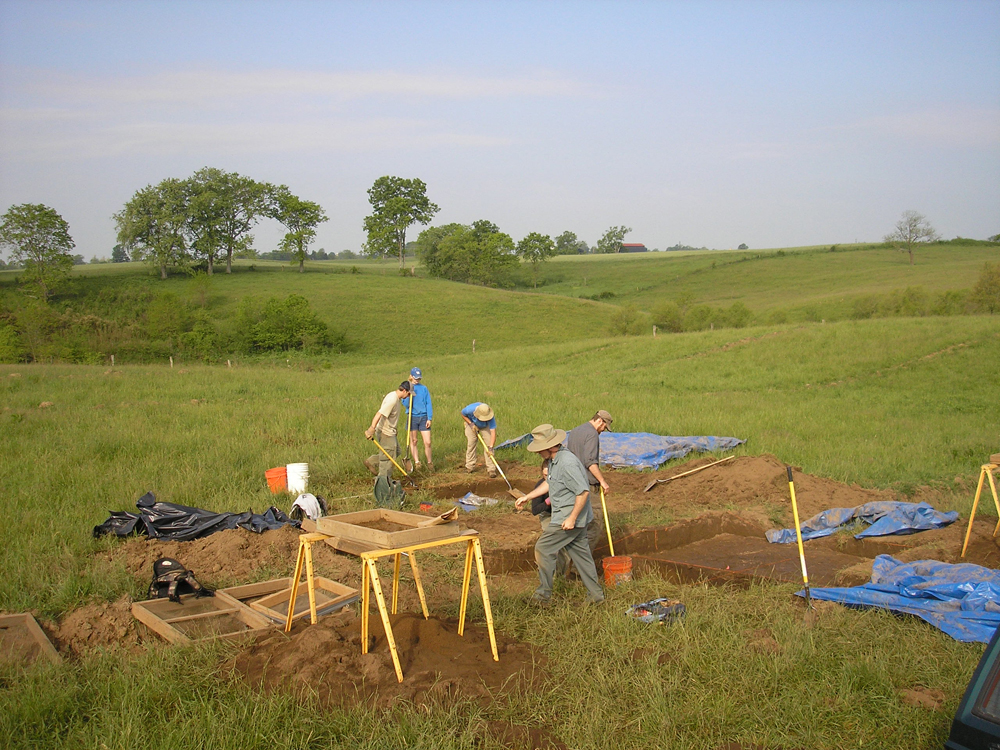 Archaeologists in Action at the Howard Site.