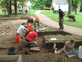 Excavation of a nineteenth-century slave or tenant house at Riverside.