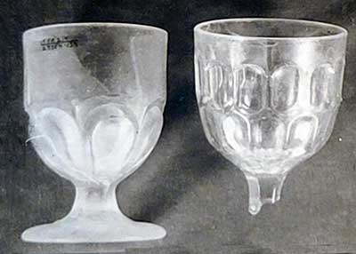 Decorative glass tableware from a Hummons Family privy.