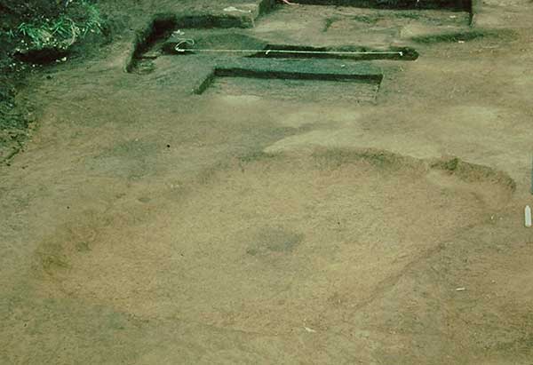 One of the Muir houses after the basin had been excavated.
