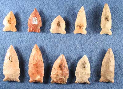 Early Late Archaic Brewerton Eared spear points.
