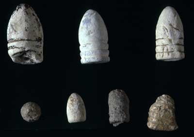 Civil War bullets recovered from Camp Wildcat.
