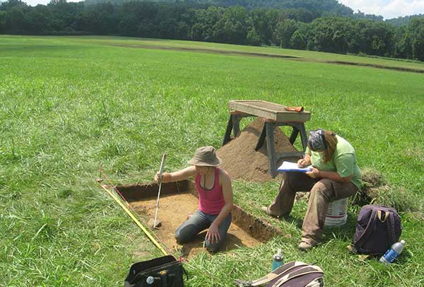 Archaeologists investigate the Wyatt Farmstead