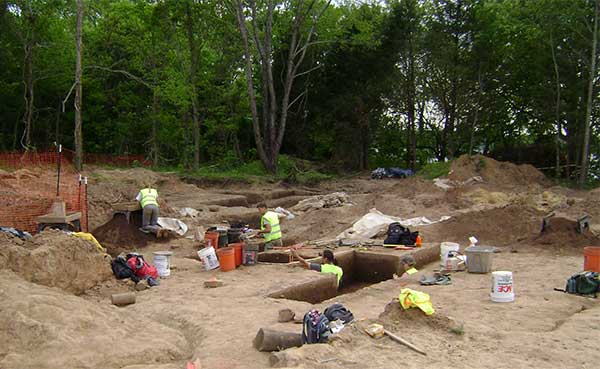 Archaeologist excavate the canton site
