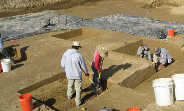 Archaeologists investigate the Blue Hole site