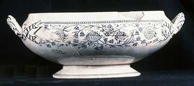 Decorated ceramic tableware from a Hummons Family privy.