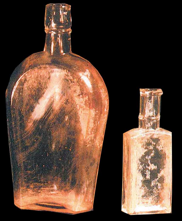 Bottles recovered from the bottom of the tenant house builder's trench.