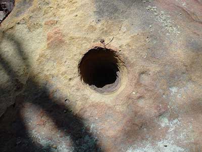 Example of a bedrock mortar.