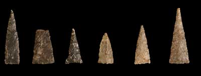 Mississippian Madison Triangular arrowheads.