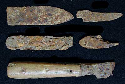Knives recovered from the Vardeman site.
