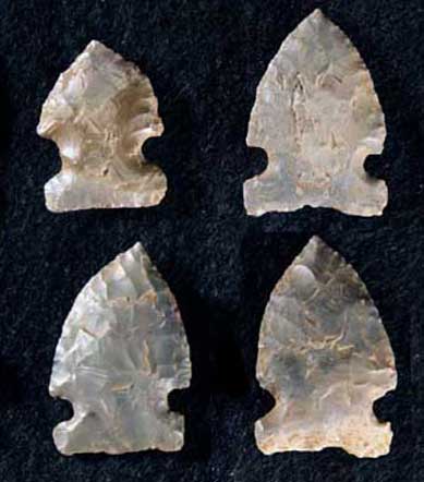 Late Middle Archaic Raddatz spear points.