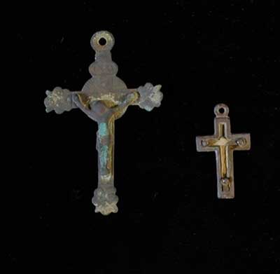 Crucifixes recovered from the site.